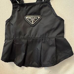 Prada Kids Black Logo Pinafore Top